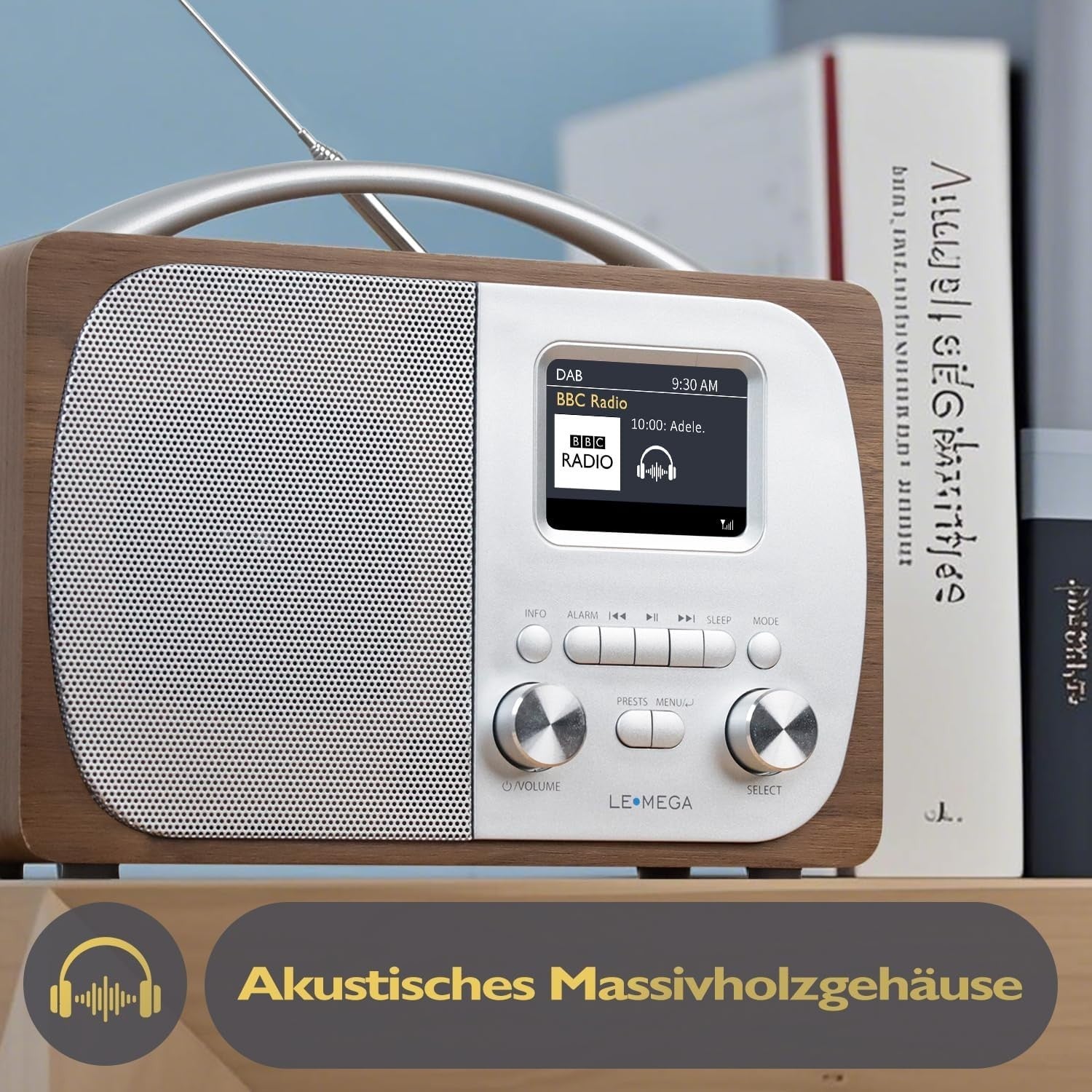 Portable DAB+ FM Radio Bluetooth Alarm Clock Mains & Battery
