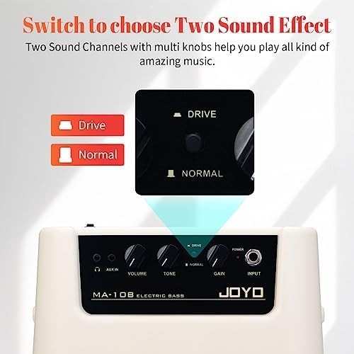MA-10B 10W Mini Bass Guitar Amp Portable Dual Channel Drive Tone