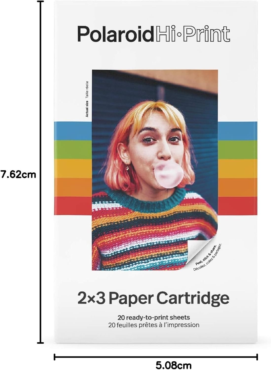 60 Sheets Photo Paper Cartridge 2x3 Sticky Back Printer Refill Pack