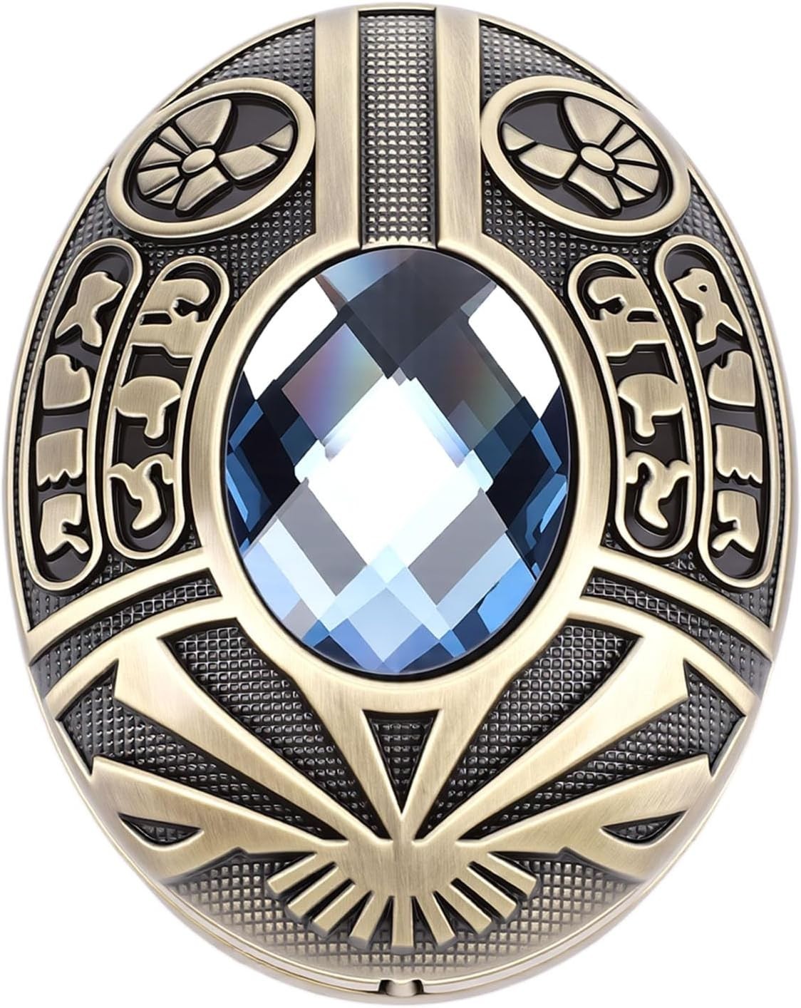 Metal Fidget Slider Zinc Alloy Egyptian Oval Blue Gem Stress Relief