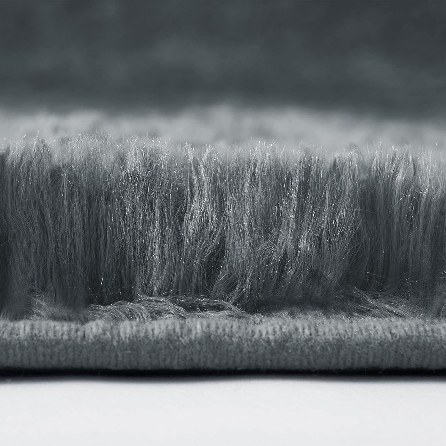Grey Shaggy Area Rugs Set 2pcs 120x170cm Super Soft Non Slip Bedroom Rugs