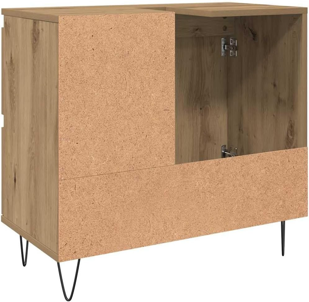Modern Bathroom Vanity Cabinet Artisan Oak Storage Unit 65cm Under Sink Cupboard
