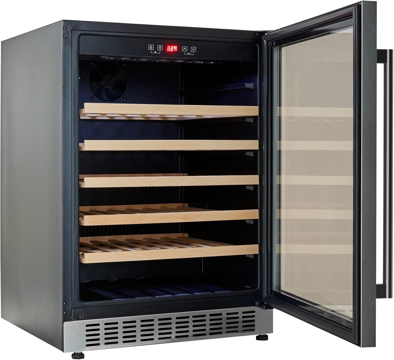 60cm Built In Wine Cooler 54 Bottle Under Counter Stainless Steel LED