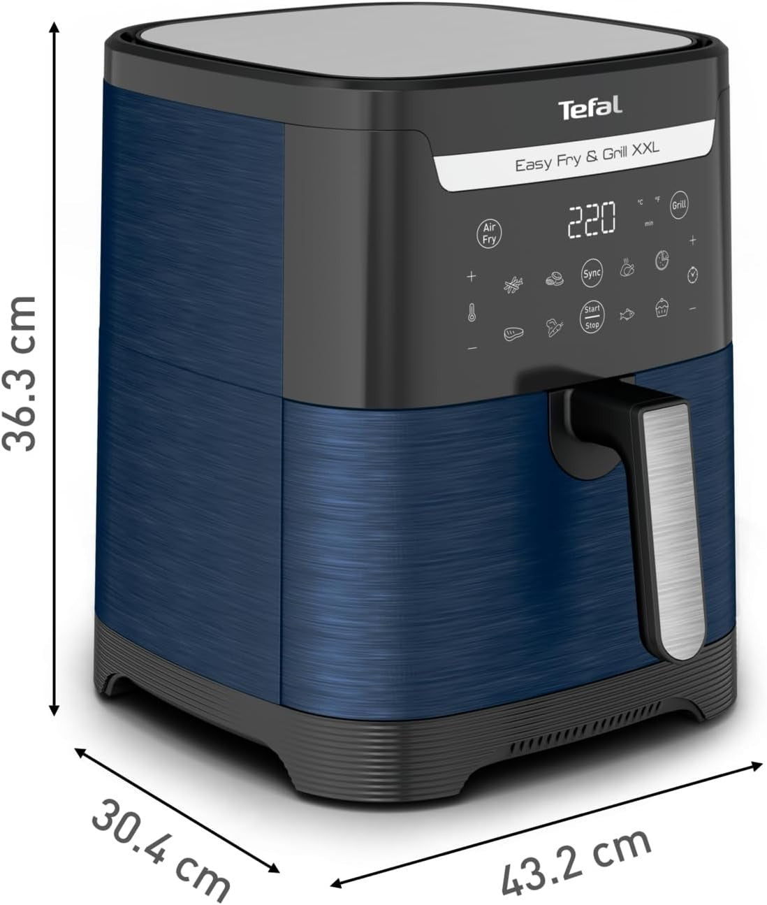 XXL Air Fryer Grill 6.5L 2 in 1 Hot Air Fryer Smoke Free 8 Presets