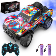 Spray RC Car for Kids 4-8 – LED Lights, Music, Drift & 2 Batteries Included
