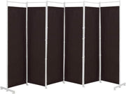 6 Panel Coffee Folding Room Divider Privacy Screen Freestanding Partition 180cm