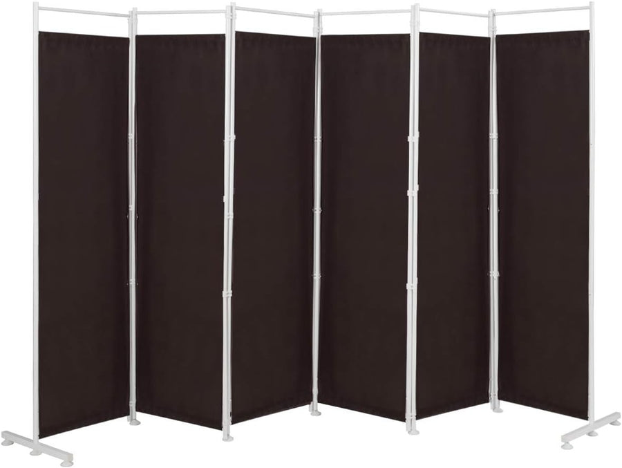 6 Panel Coffee Folding Room Divider Privacy Screen Freestanding Partition 180cm