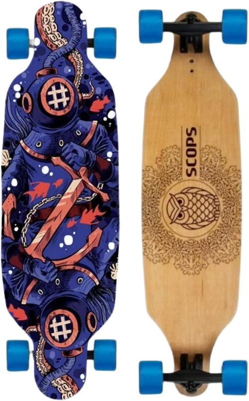 37" Longboard Skateboard | 8-Layer Maple Deck, ABEC-9 Bearings, Non Slip Grip