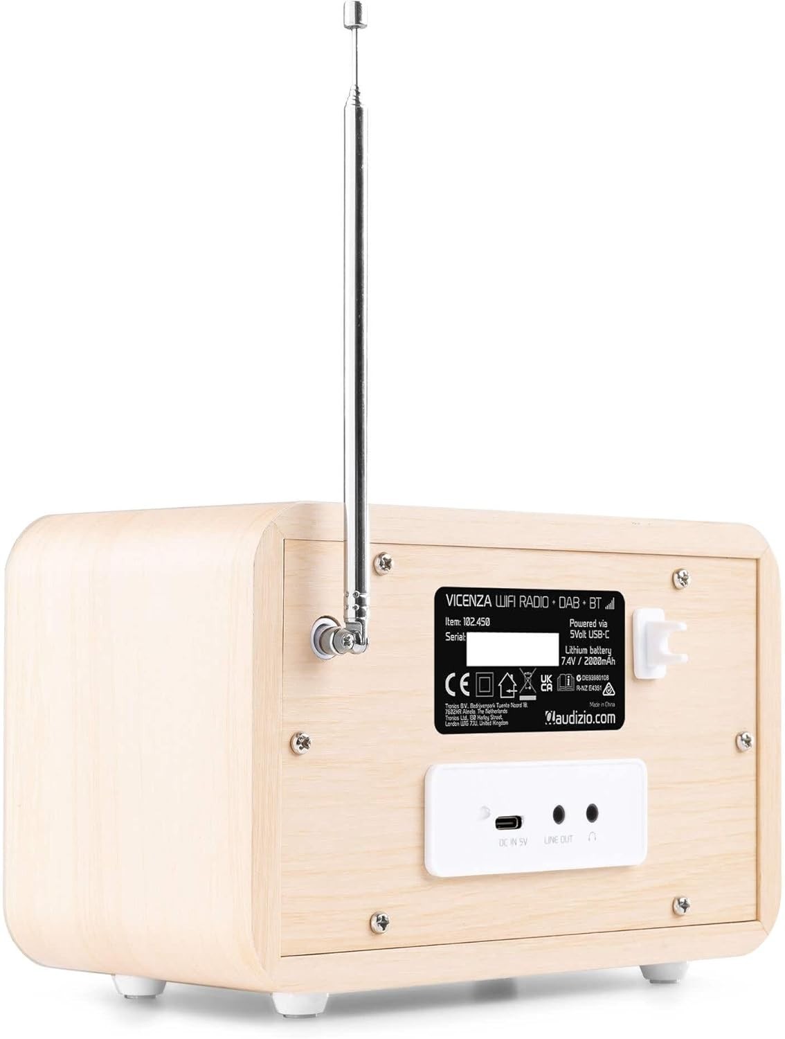 Portable DAB+/WiFi Internet Radio with Bluetooth, FM & Alarm Clock