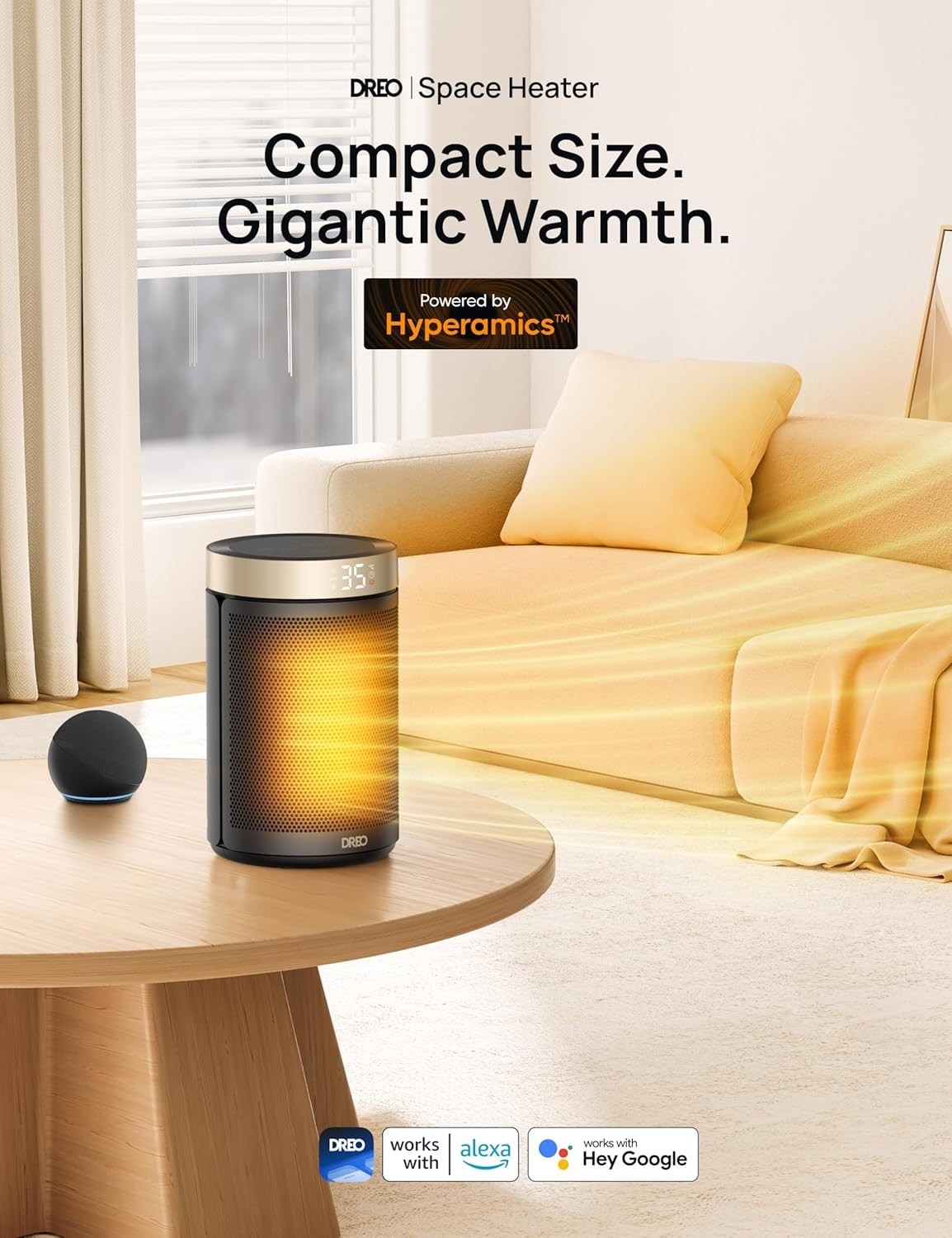 Smart 1500W Tower Heater – WiFi, Alexa, Silent, Timer & Thermostat