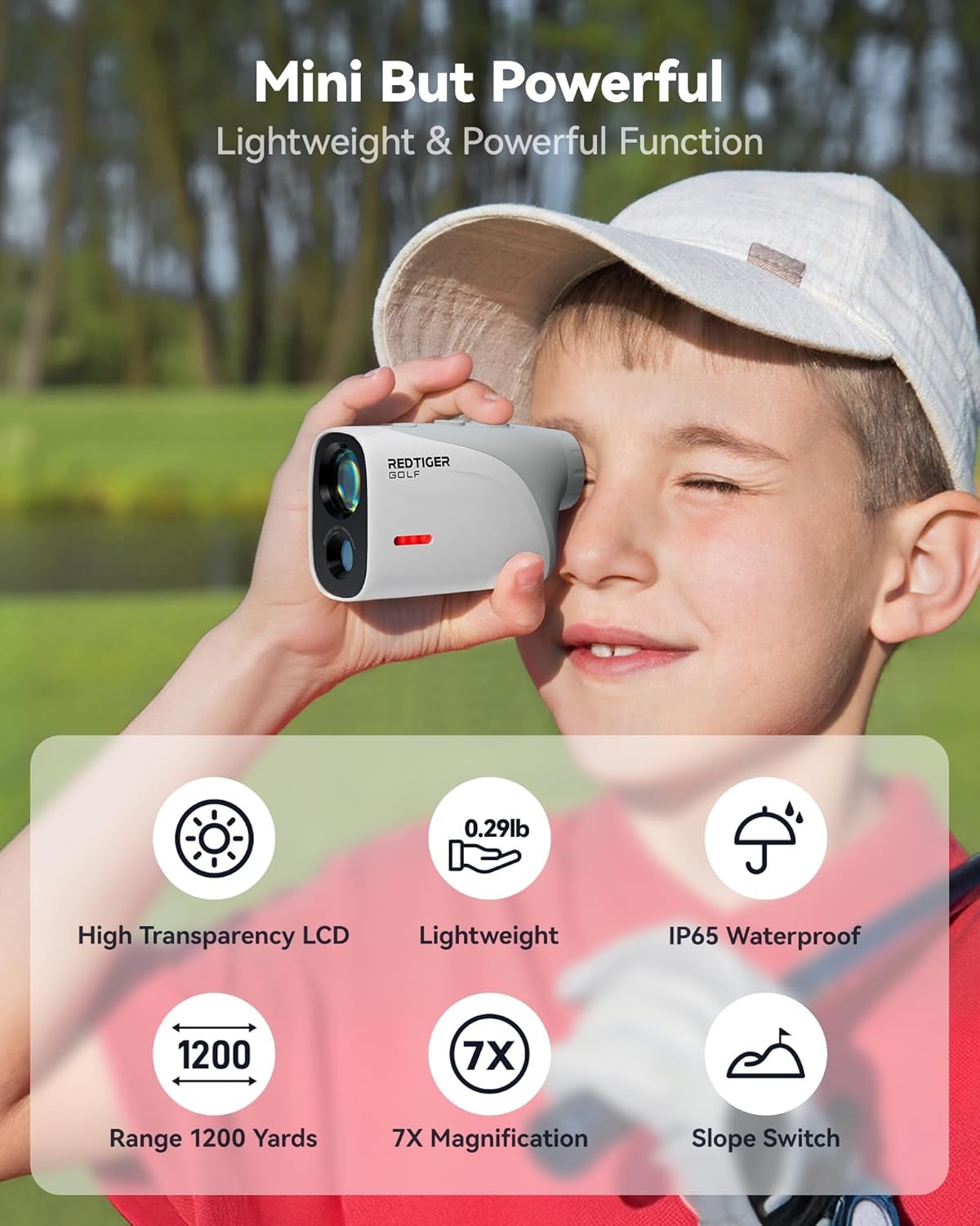 Mini Golf Laser Rangefinder 1200 Yards Slope Flag Lock 7X Magnification
