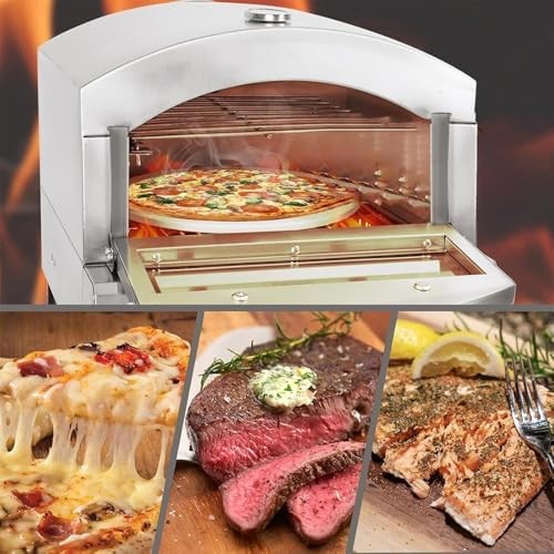 Outdoor Pizza Oven Stainless Steel | Electric Gas Countertop Pizza Maker 500°C