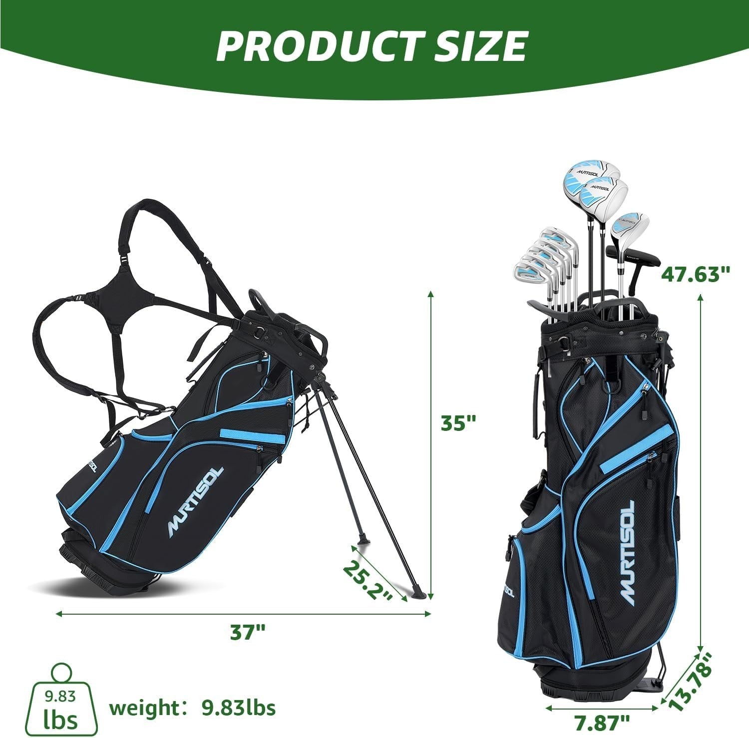 Ladies Right Hand Golf Clubs Set 10-Piece Complete Kit Driver Irons Putter Bag