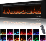 172cm Wall Mounted Electric Fireplace Heater LED Flame Timer Remote