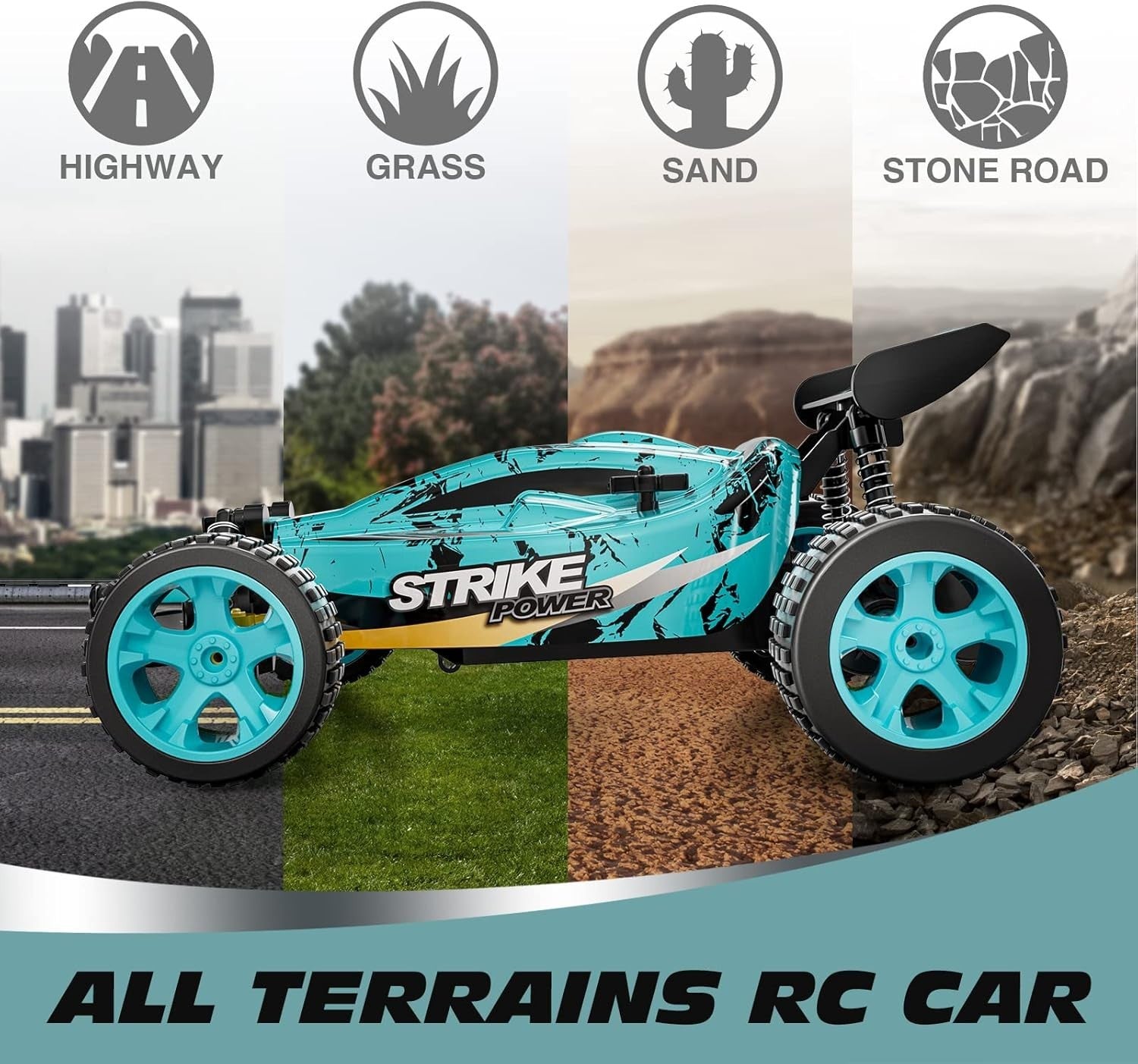 High Speed 1:18 RC Car 20KM/H 2WD Remote Control Off Road Buggy 50Min Playtime