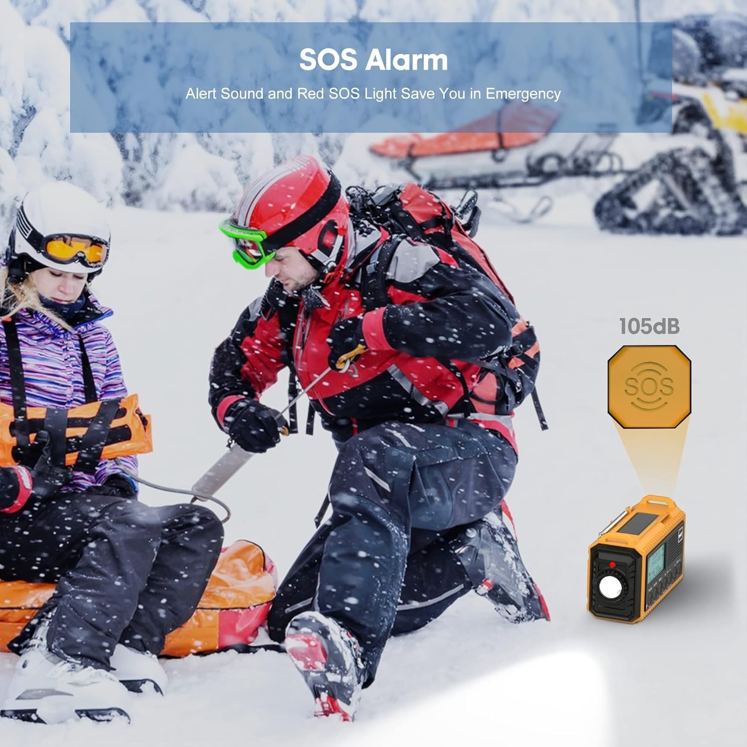 DAB+ Emergency Wind Up Radio Solar Hand Crank 5000mAh SOS