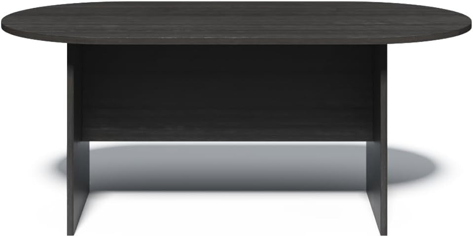 Grey Oak Radial Meeting Table – Modern 150x75cm Office Desk Space-Saving