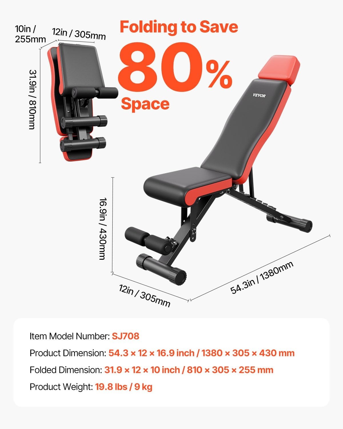 Adjustable Folding Weight Bench 660lb Incline Decline Full Body Home Gym