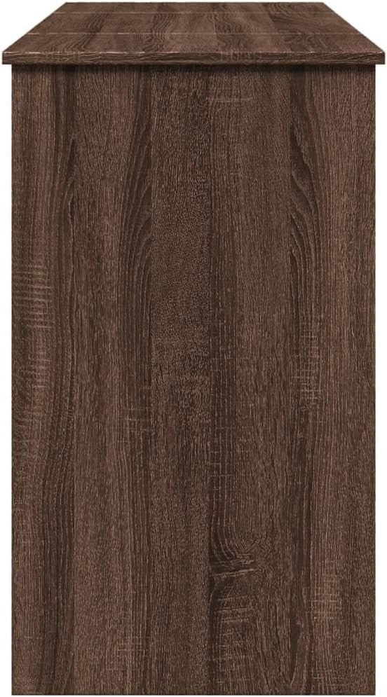 Brown Oak Dressing Table Vanity Desk with Mirror Makeup Storage Engineered Wood