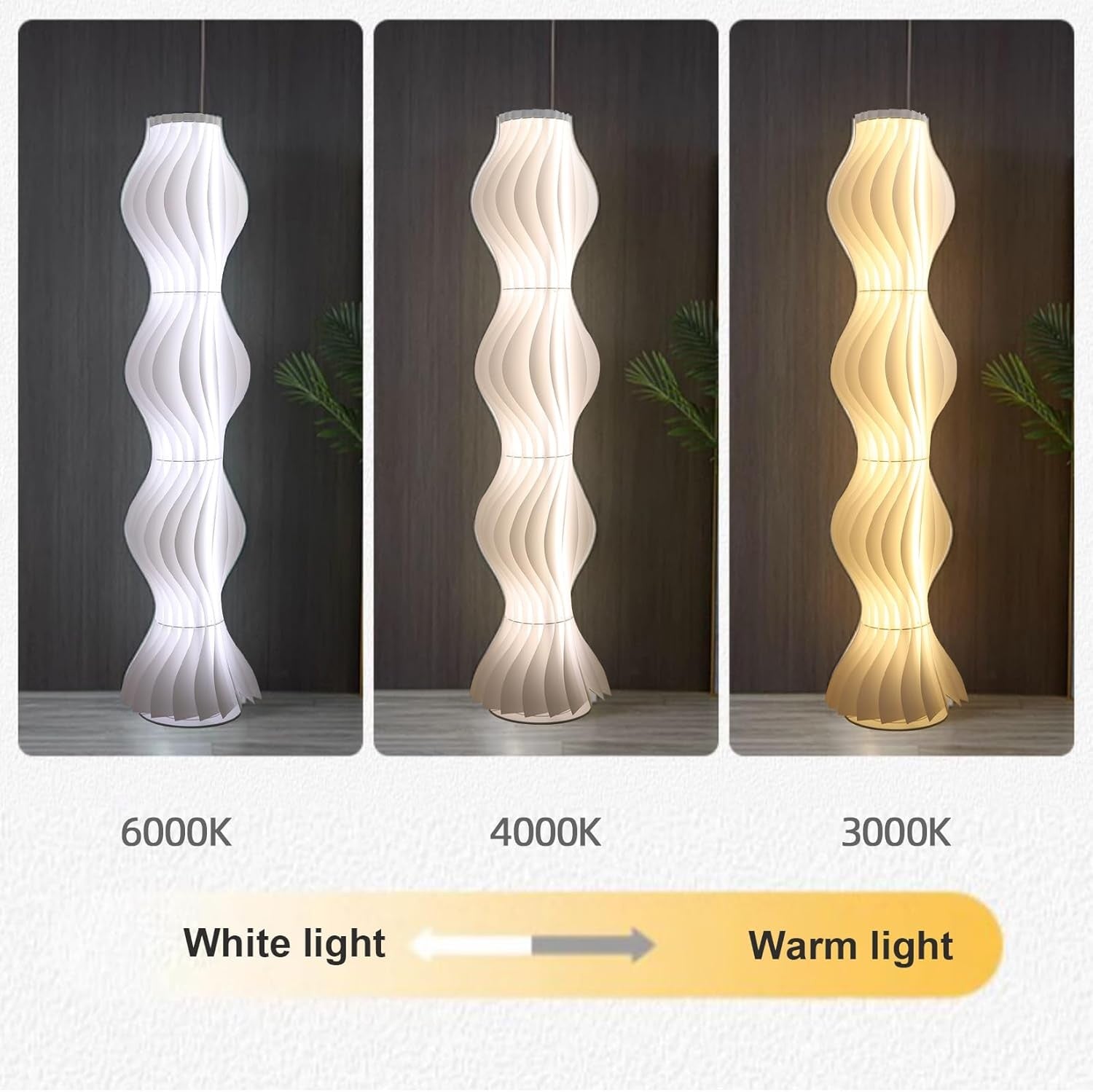 LED Floor Lamp 170cm Modern Dimmable Standing Light 3 Colour Acrylic Shade