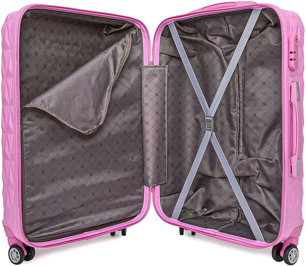 24 Inch Medium ABS Hard Shell Suitcase Lightweight 4 Spinner Wheels