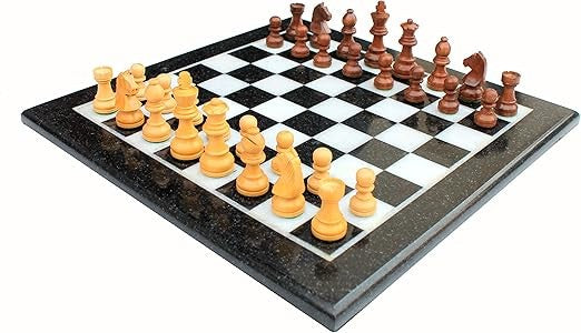 Luxury 20" Green Marble Chess Set – Large Inlaid Board + Brass & Wood Pieces