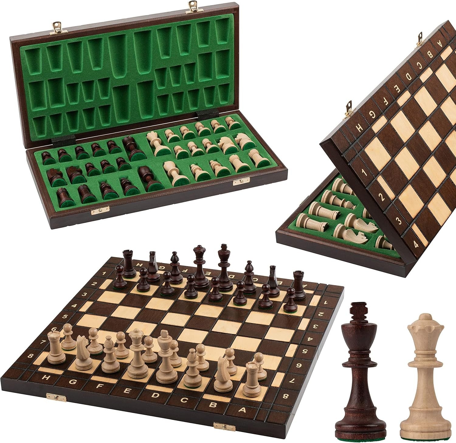 41cm Large Wooden Chess Set | Handmade Tournament Board & Staunton Pieces