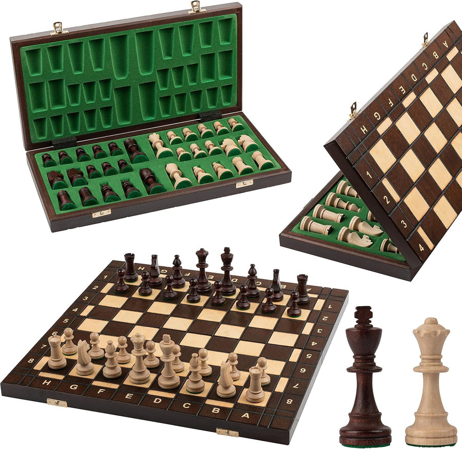 41cm Large Wooden Chess Set | Handmade Tournament Board & Staunton Pieces