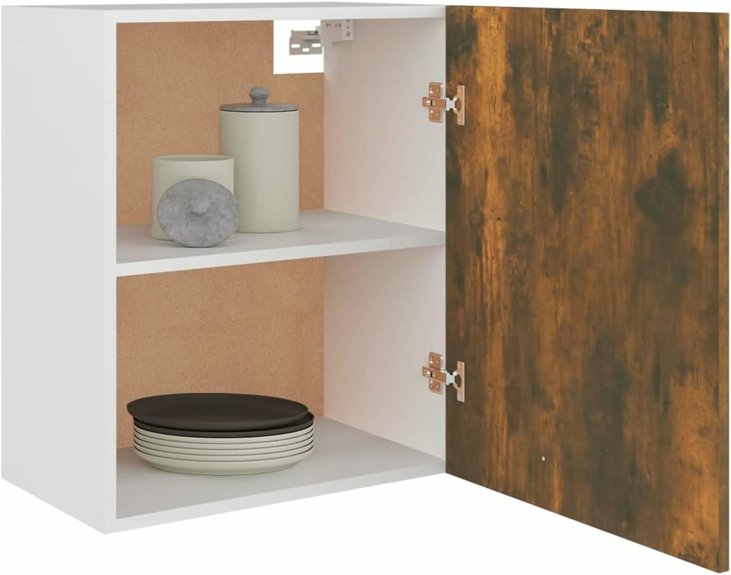 Space-Saving Kitchen Wall Cabinet with Doors & Shelves Smoked Oak 50x31x60cm