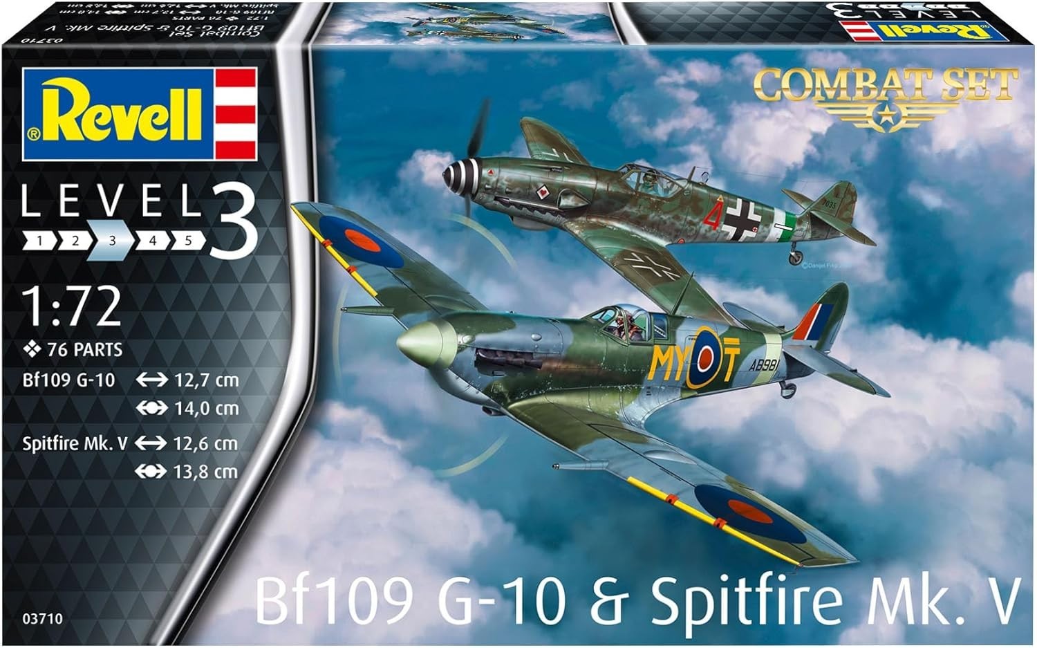 1:72 Scale Bf109G-10 & Spitfire Military Aircraft Model Kit Unpainted