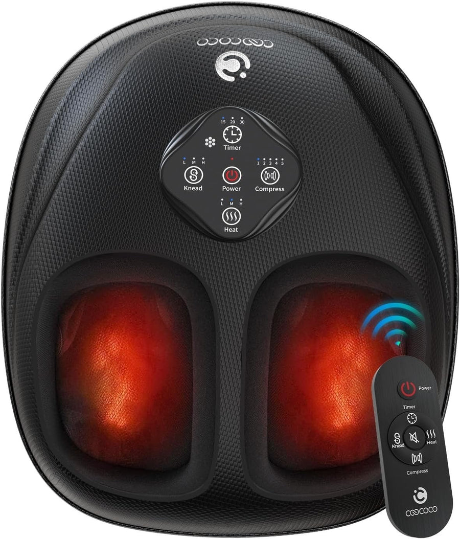 Shiatsu Foot Massager with Heat Remote Control Deep Kneading for Pain Relief