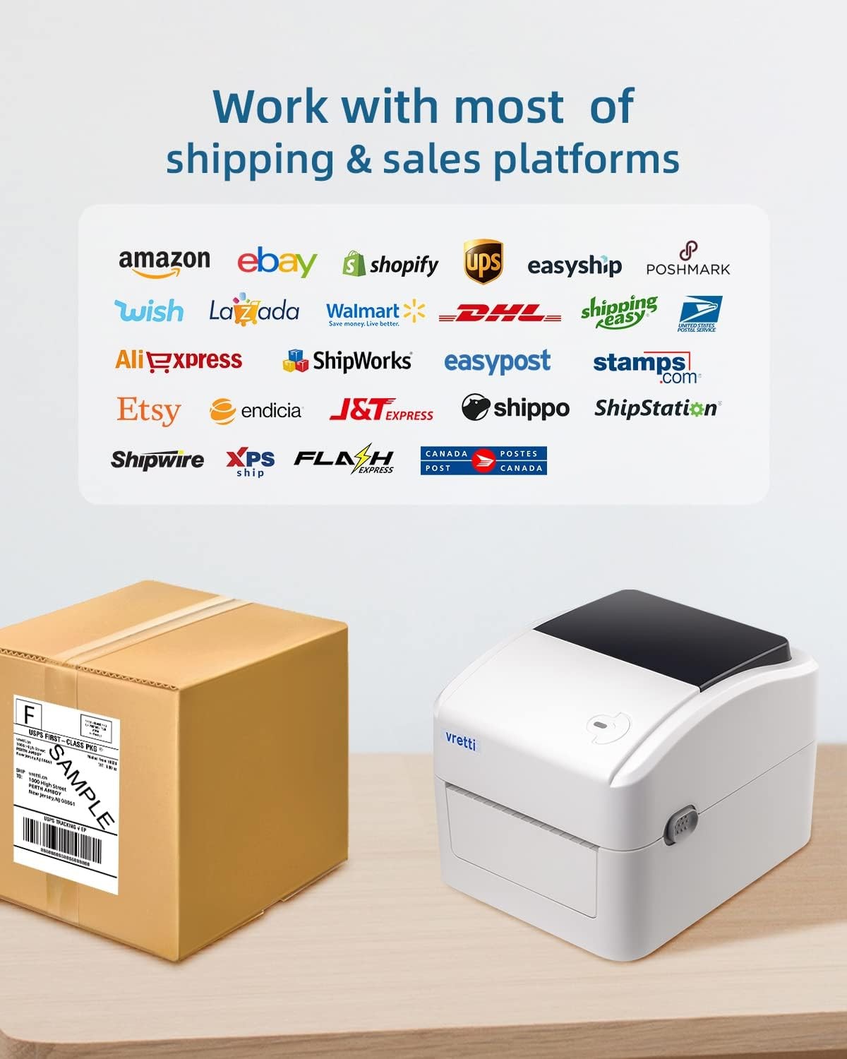 4x6 Bluetooth Thermal Shipping Label Printer 20 Labels