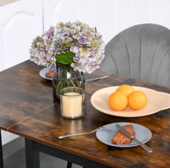 Vintage Industrial Drop Leaf Dining Table Rustic Foldable Kitchen Desk