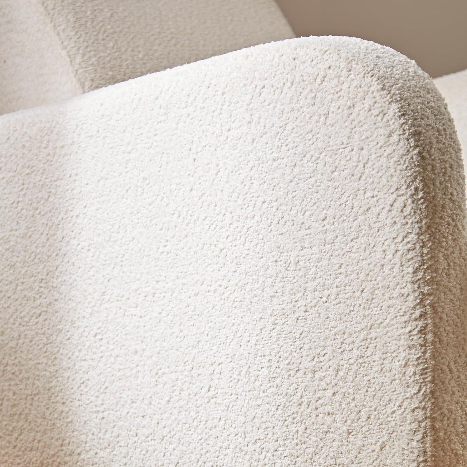 Rocking Nursing Chair Off-White Upholstered Armrest Cozy Maternity Feeding