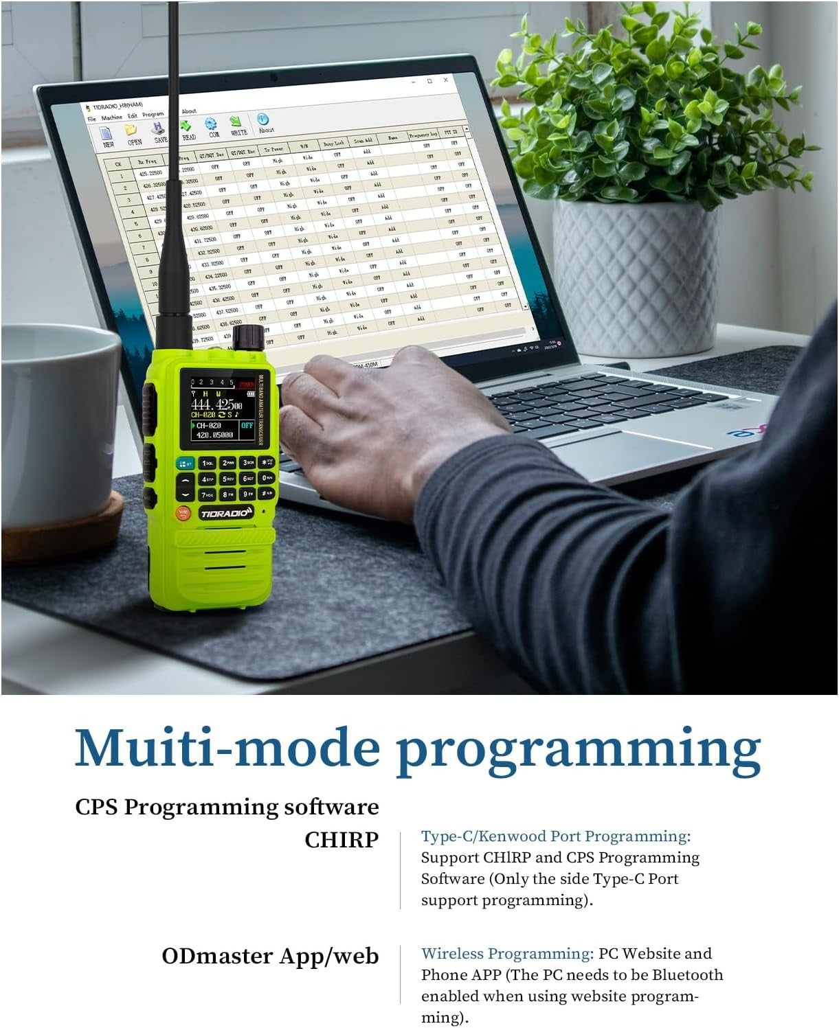 Ham Radio Airband 199CH Bluetooth Programming 2500mAh Long Range
