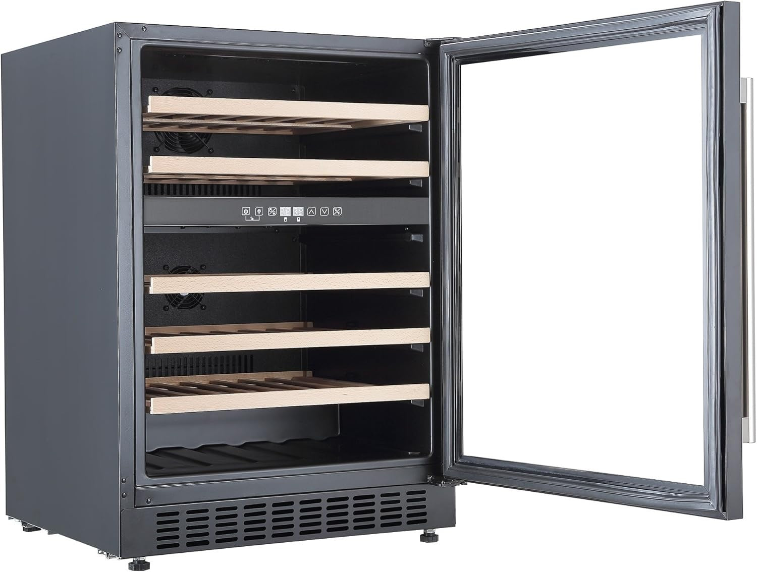 46 Bottle Dual Zone Wine Cooler Built In Under Counter LED Glass Door