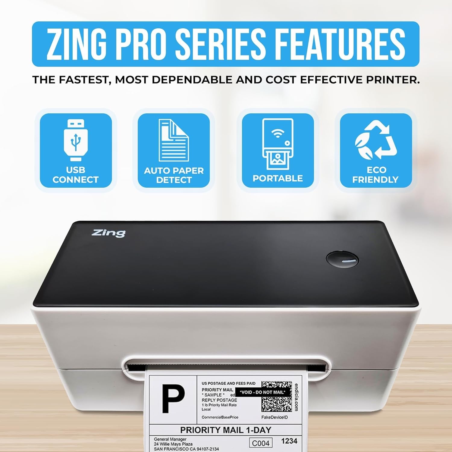 4x6 Thermal Label Printer 300DPI High Speed USB Mac Windows