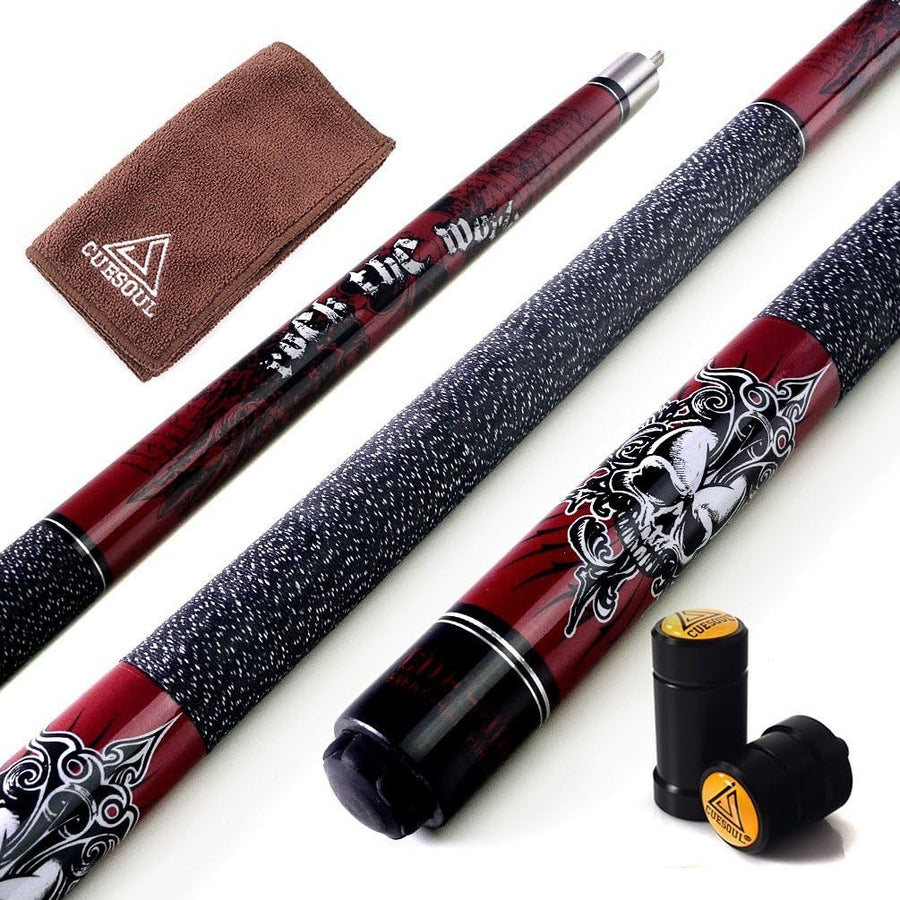 58” Pro Pool Cue 21oz Maple Shaft 13mm Tip Linen Grip Soft Case