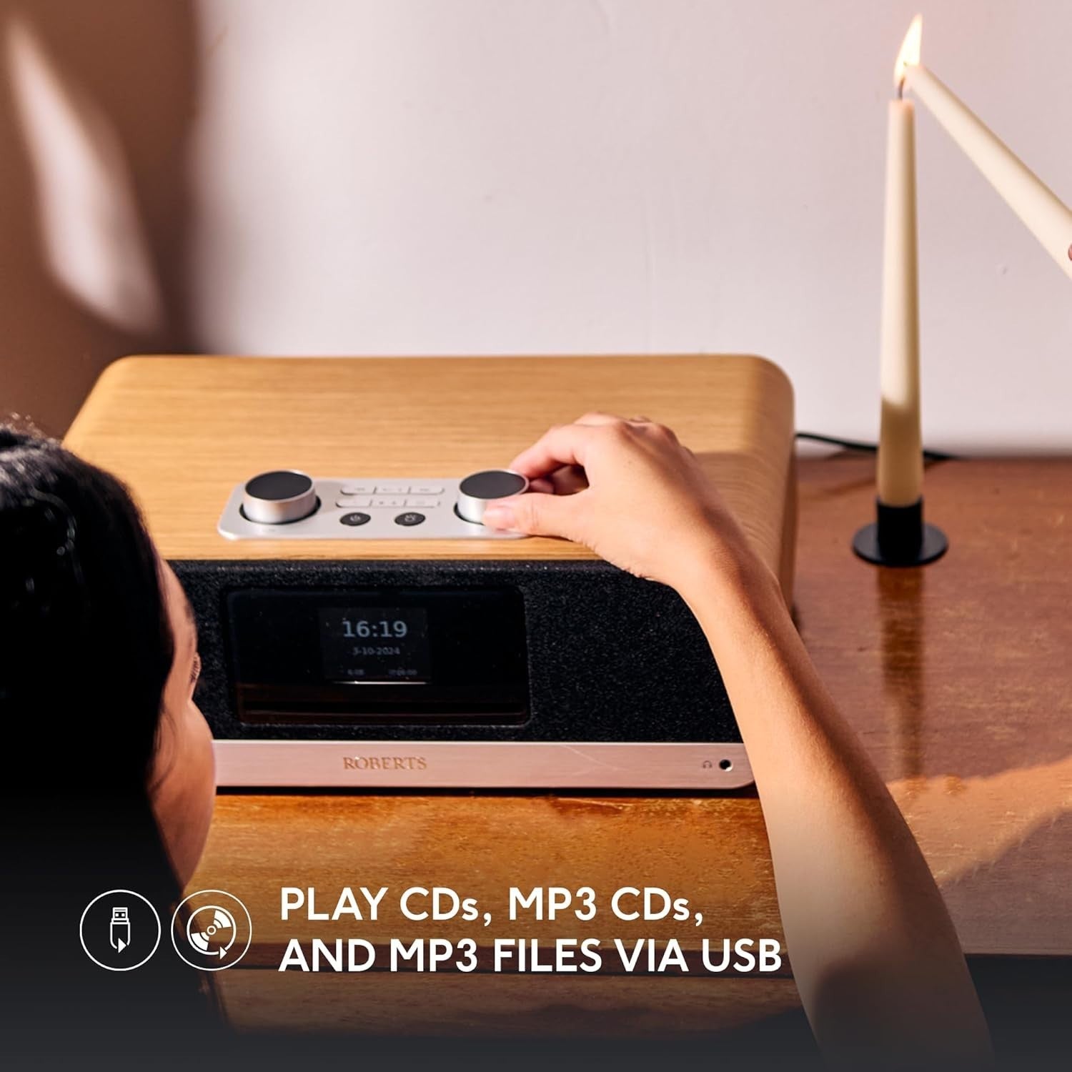 Digital Sound System DAB+ FM CD Player Bluetooth USB Stereo Cherry