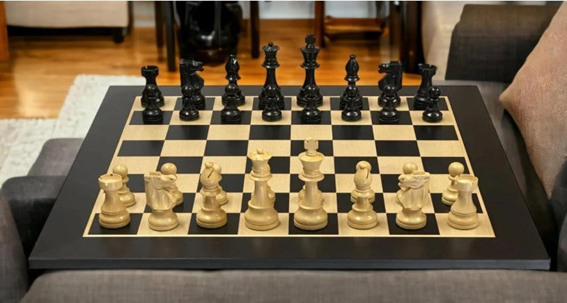 Luxury Anegre Wooden Chess Set with Weighted Pieces & Storage Case