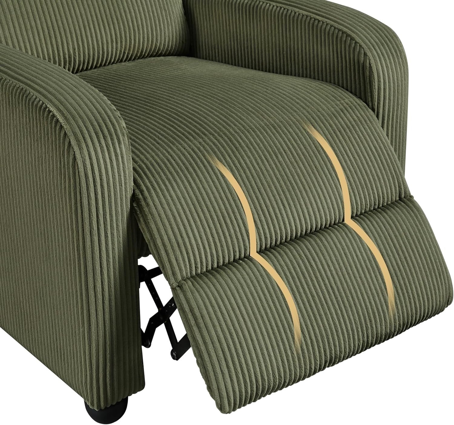 Dark Green Corduroy Recliner Chair Sofa Adjustable Lounge Armchair Home