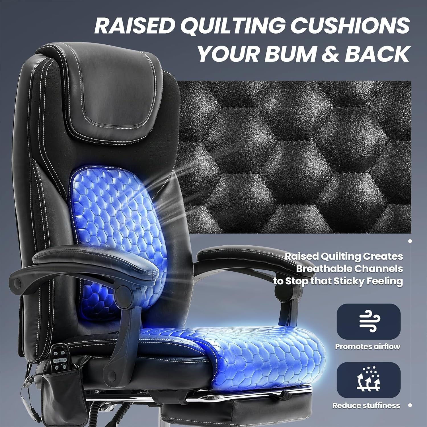 Massage Office Chair w/ Footrest Heated Lumbar Support Ergonomic Recliner
