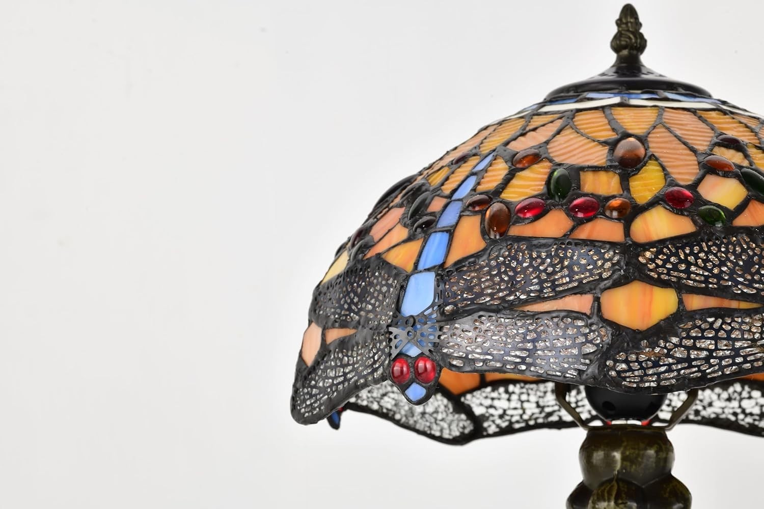 Stained Glass Tiffany Table Lamp 18” Height Handmade Vintage Light
