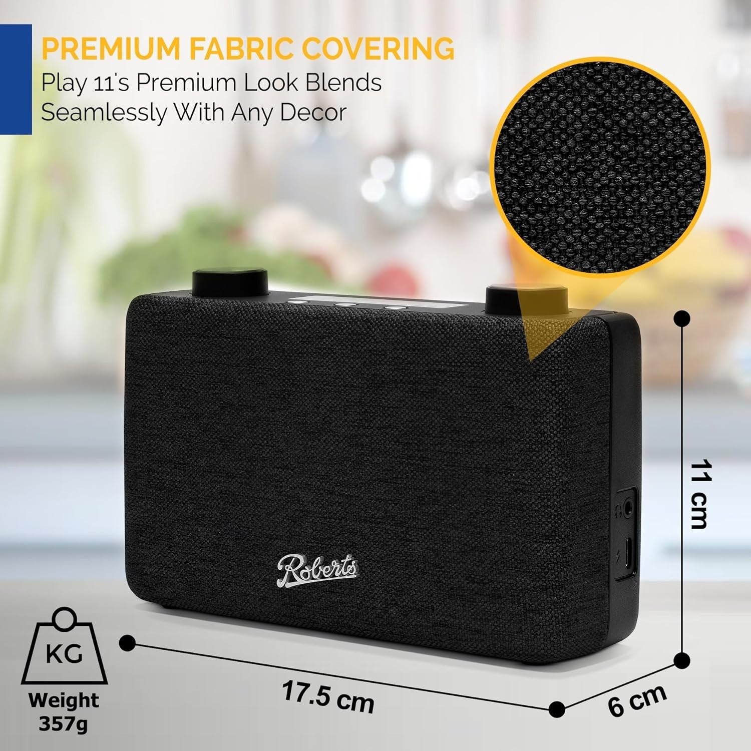 Portable DAB/FM Digital Radio Battery USB-C Compact Lightweight