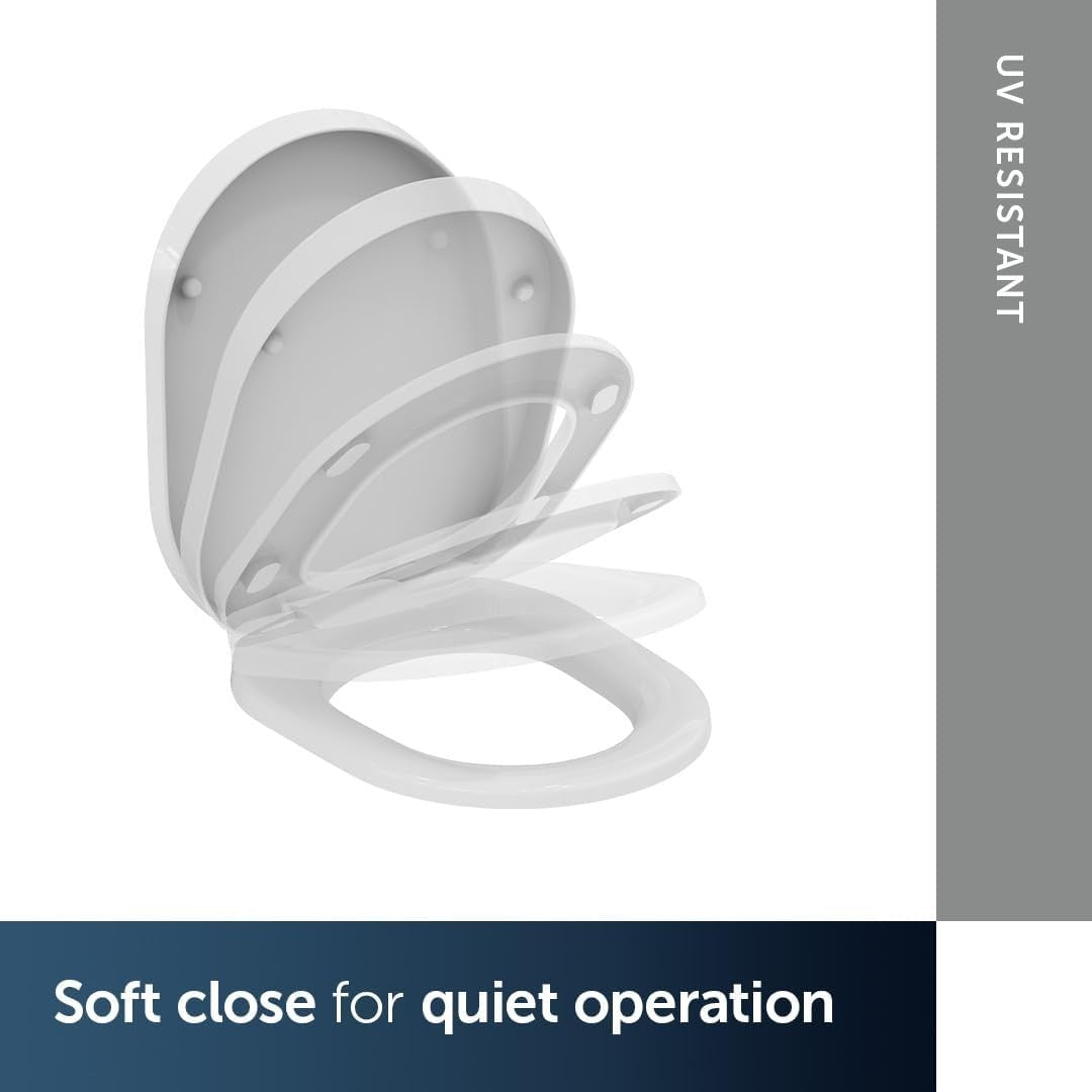 Tonic Toilet Seat White Wrapover Soft Close Durable Duroplast