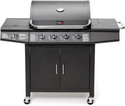 4+1 Gas BBQ Grill with Side Burner, 54x135x110cm, Storage Cabinet, Wheels, Cover