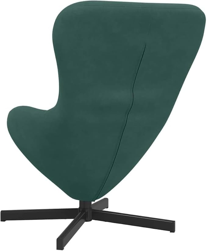 Luxury Velvet Egg Chair Dark Green Swivel Armchair Modern Lounge Seating