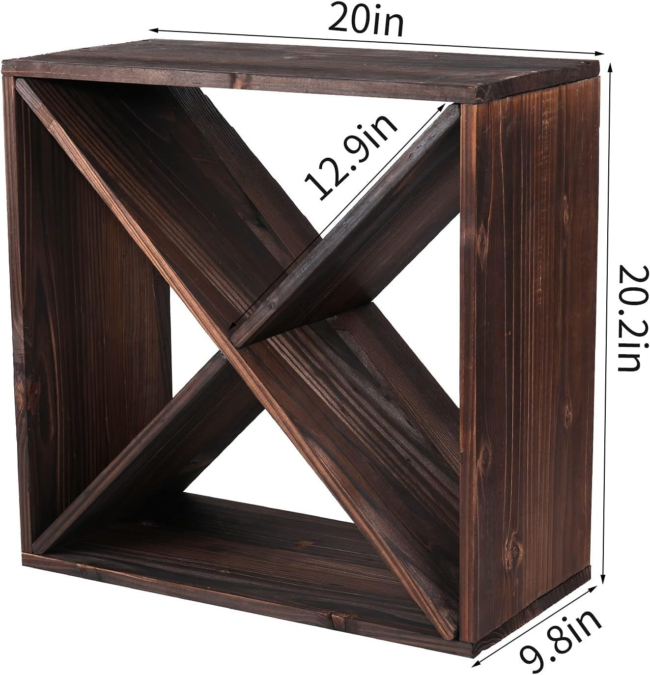 24 Bottle Wooden Wine Rack Cube Storage Stand Rustic Countertop Bar Display Dark
