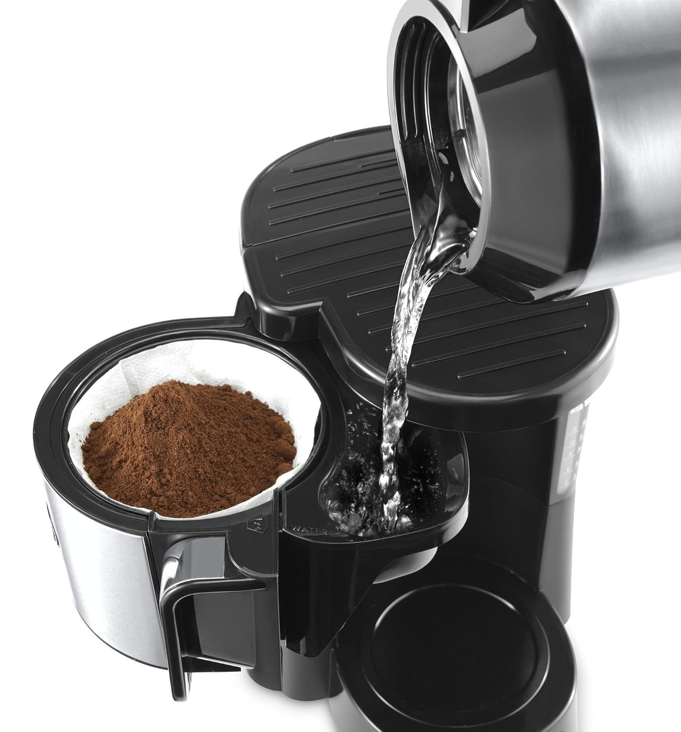 Digital Drip Coffee Maker 1.3L Timer Front-Loading 10–15 Cup 1000W Home Brewer