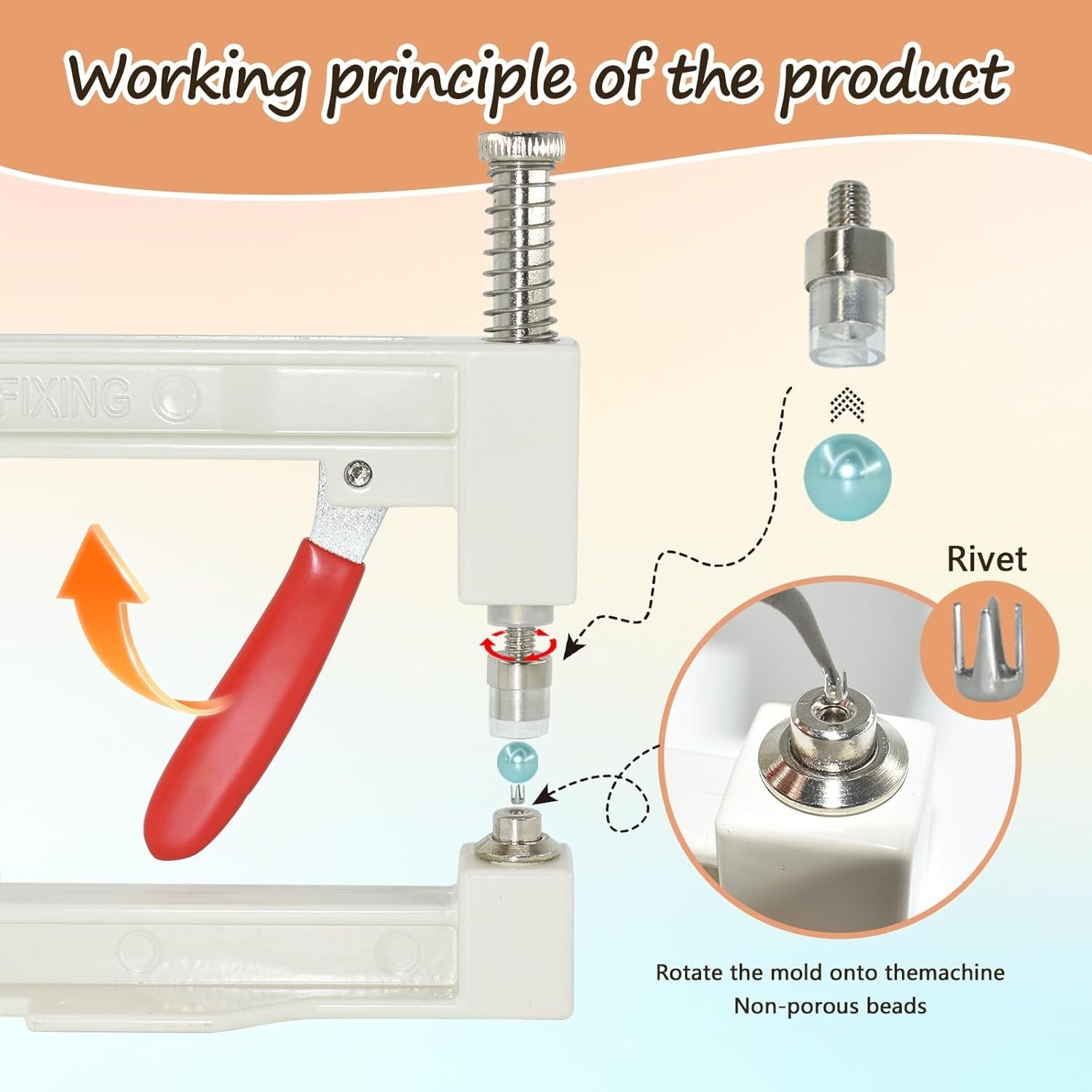 Pearl Setting Machine Kit 5400pcs Beads Hand Press Rivet Tool